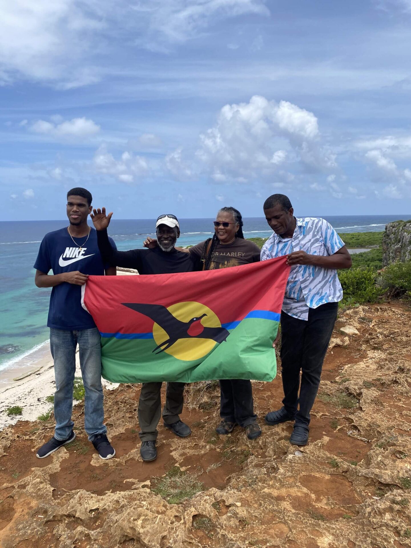Barbuda. Two Foot Bay. Barbudan flag of self-determination 2024 © Ariadna Anisimov